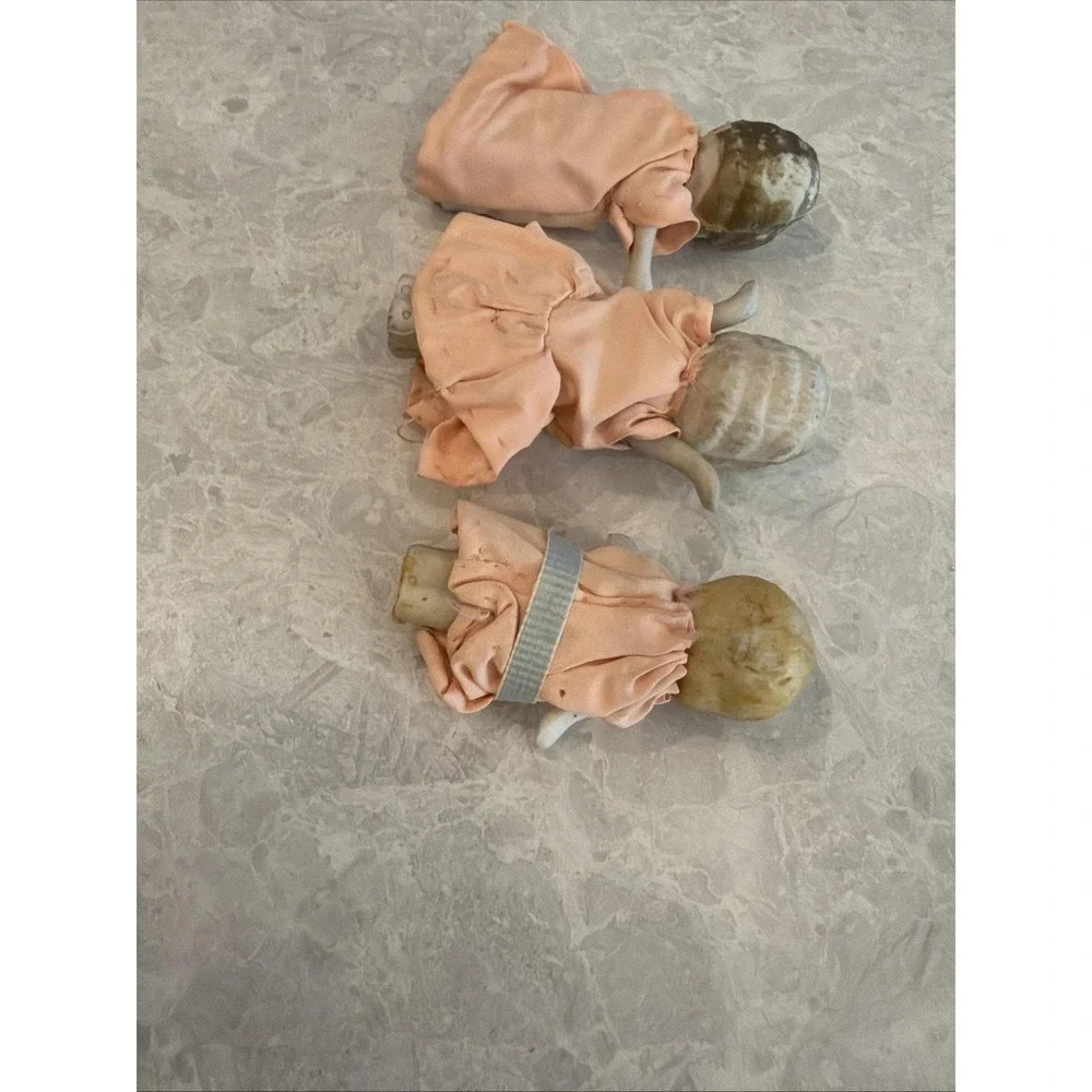 Small Porcelain Antique Dolls Set Of 3
